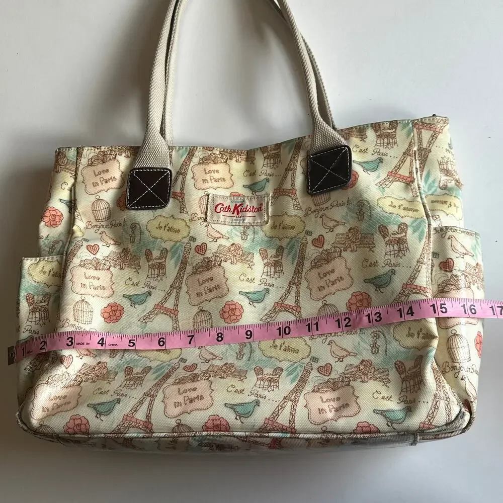 Cath Kidston Bag Womens Love in Paris Eiffel Tower Tote Carryall Cute Purse